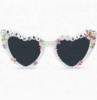 "Birthday Girl" Beaded Pearl Sunglasses