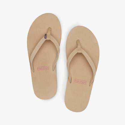 HARI MARI WOMEN'S FIELDS FLIP FLOPS - SAND/PINK