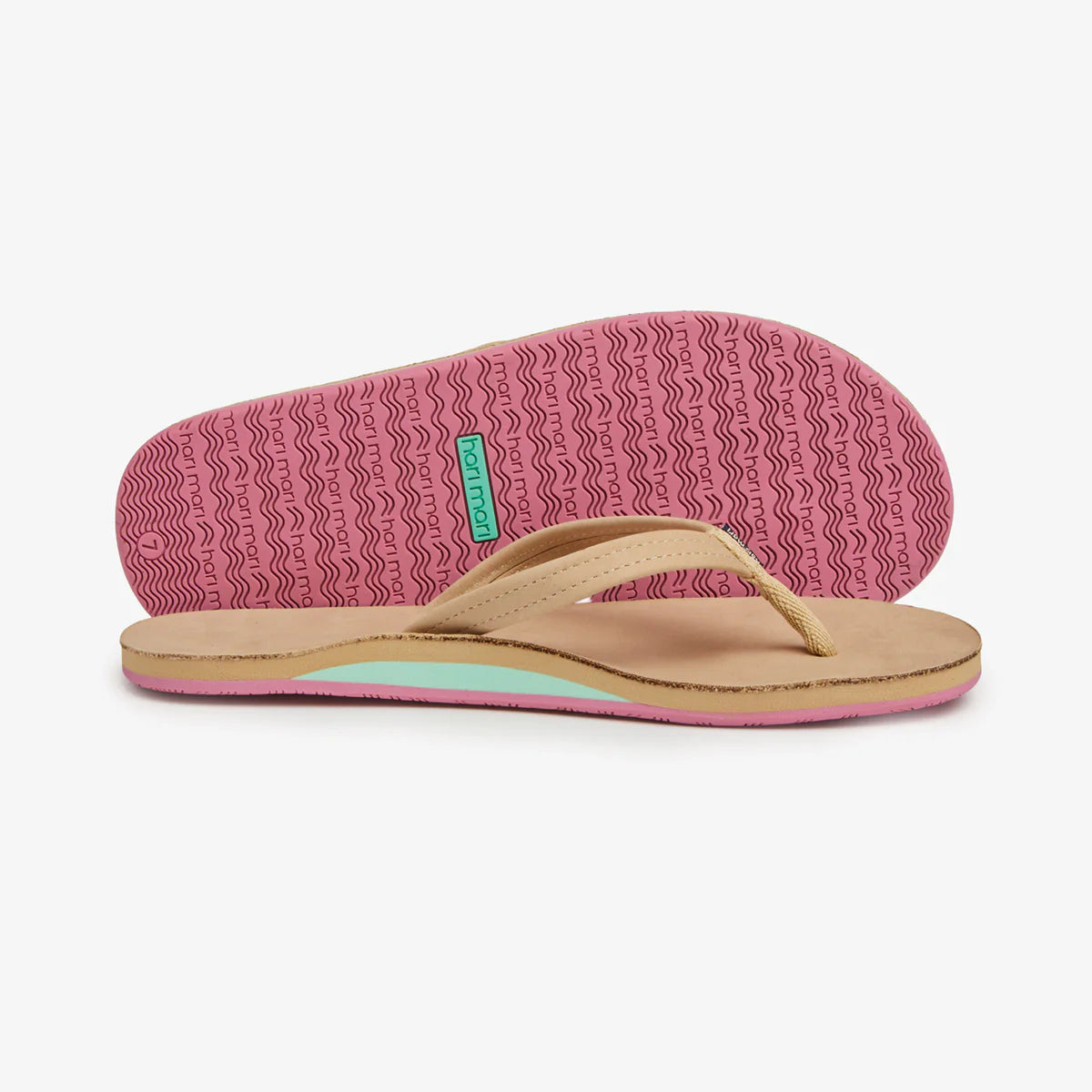 HARI MARI WOMEN'S FIELDS FLIP FLOPS - SAND/PINK