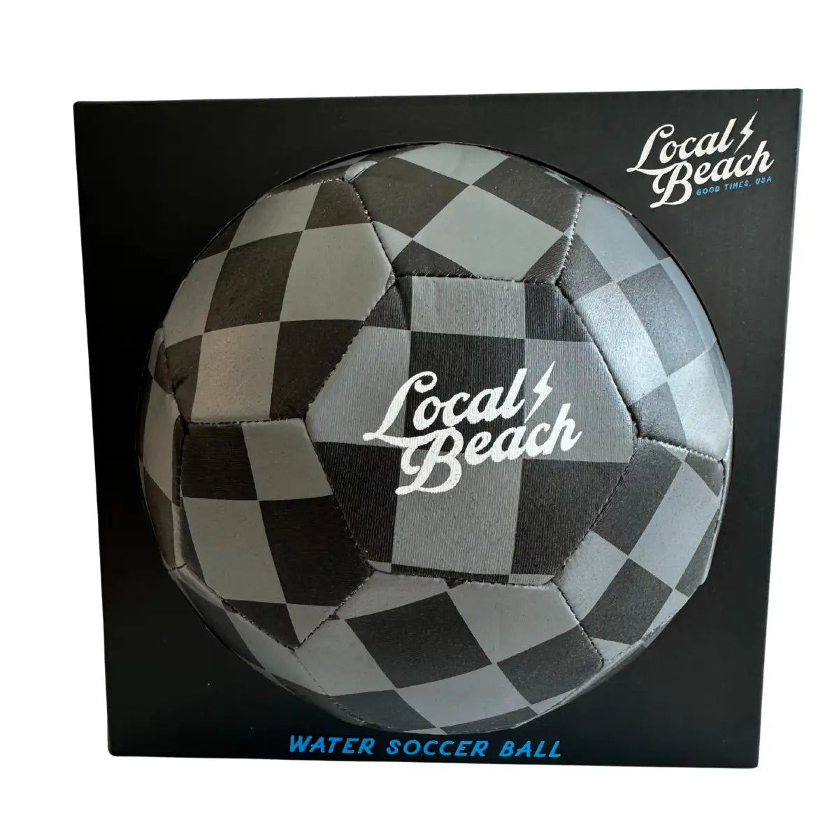 Local Beach Checker Beach & Water Soccer VolleyBall - Black/Grey - Size 5