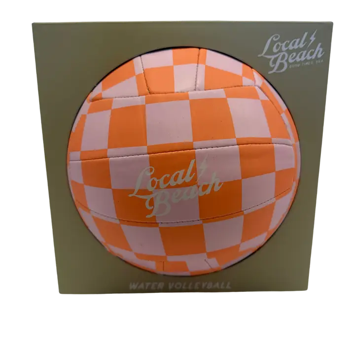 Local Beach Pink/Orange Checker Beach & Water Volleyball Size 5