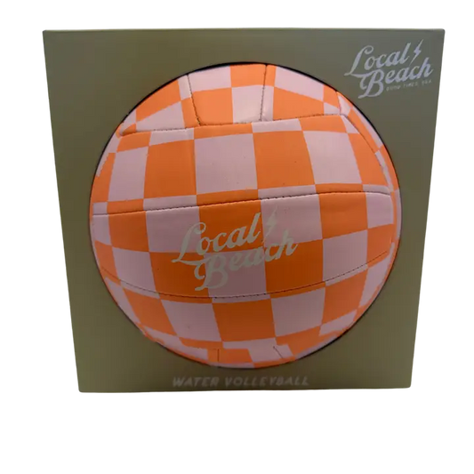 Local Beach Pink/Orange Checker Beach & Water Volleyball Size 5