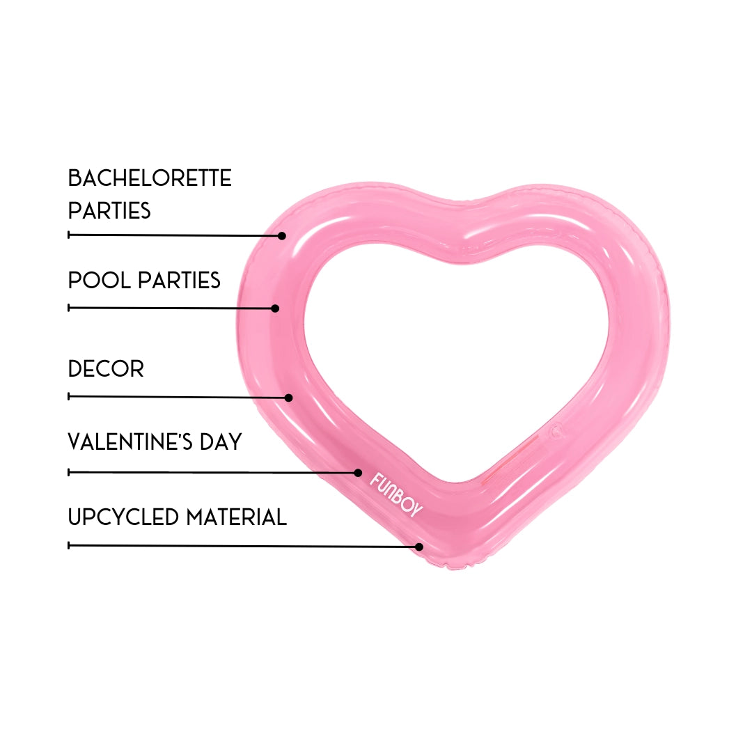 FUNBOY Upcycled Pink Heart Ring Tube Float / Decor