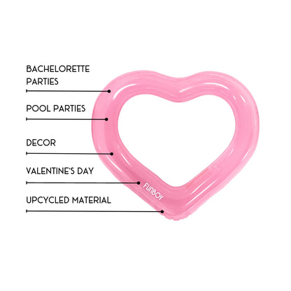 FUNBOY Upcycled Pink Heart Ring Tube Float / Decor