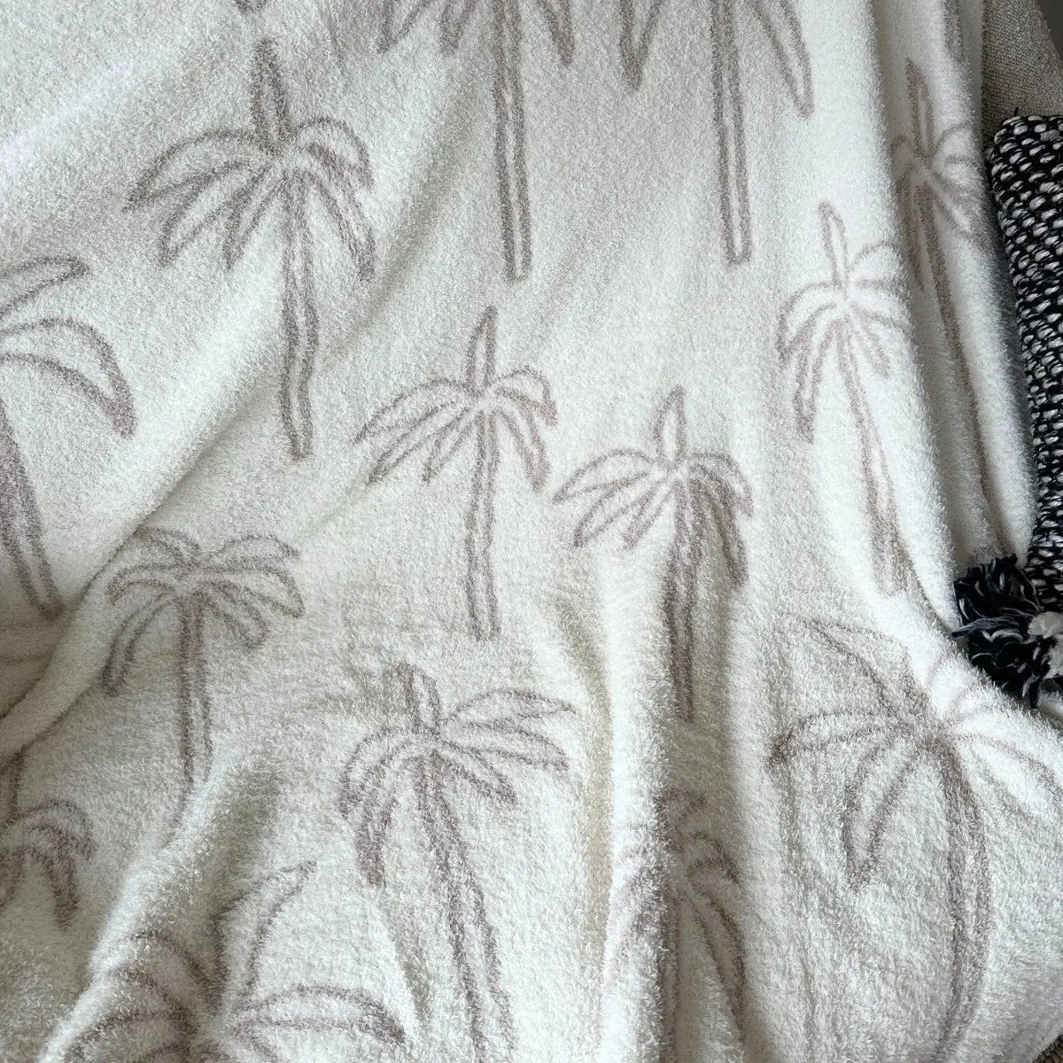Multi Palm Tree Luxe Home Blanket