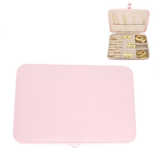 Travel Jewelry Box with Compartments - Pink