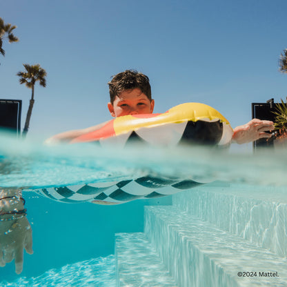 FUNBOY X Hot Wheels Kids Checkered Flame Surfboard (Reversible) Float