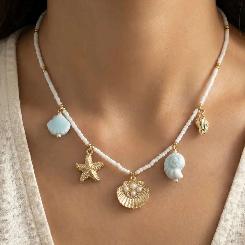 Sealife Charms Beaded Pendant Necklace - A.S.