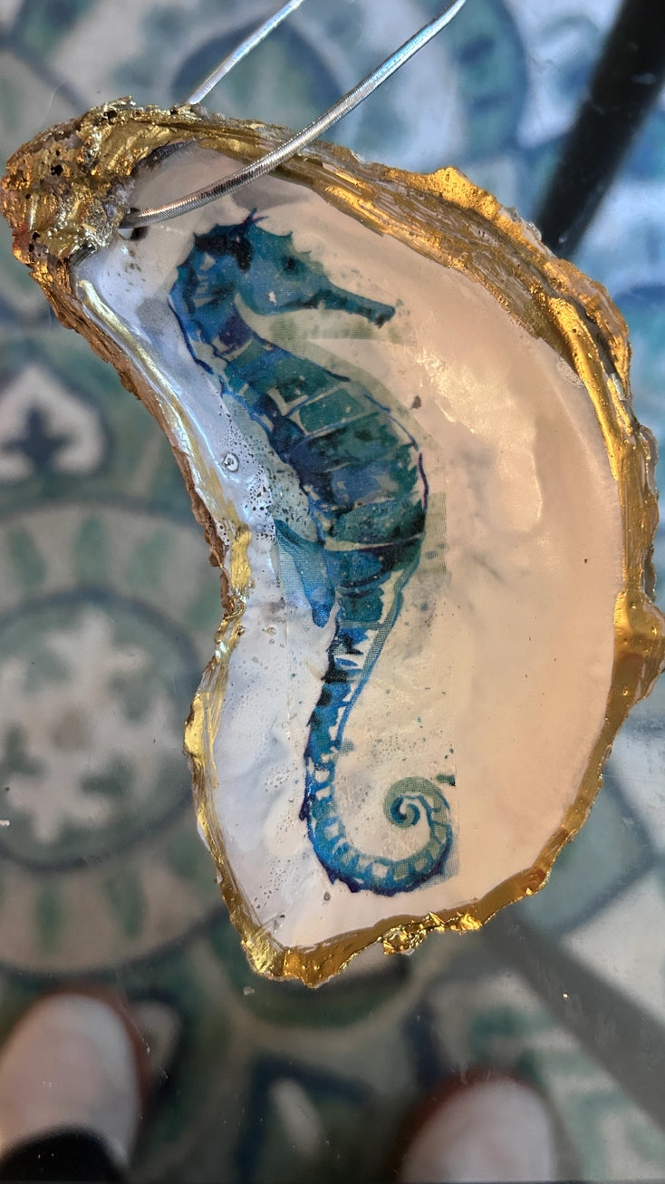 Seahorse Oyster Shell Ornament