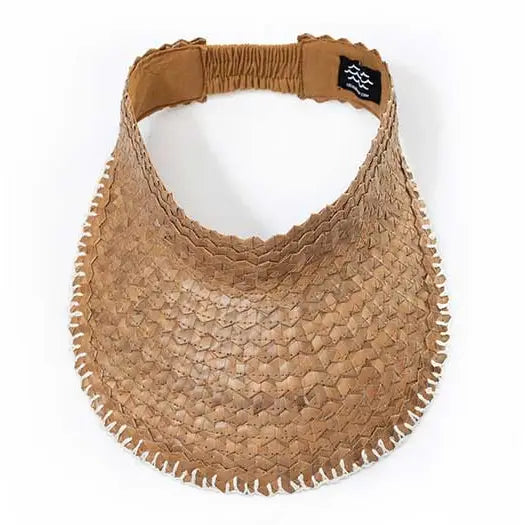 Local Beach Playa Crochet Straw Visor - Cocoa