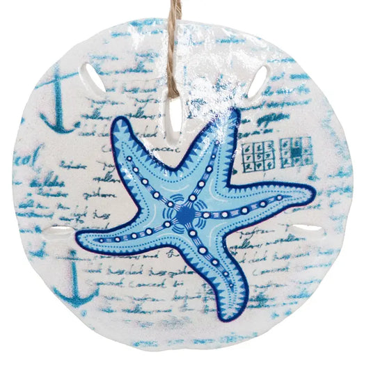 Christmas Blue Sea Star Sand Dollar Ornament