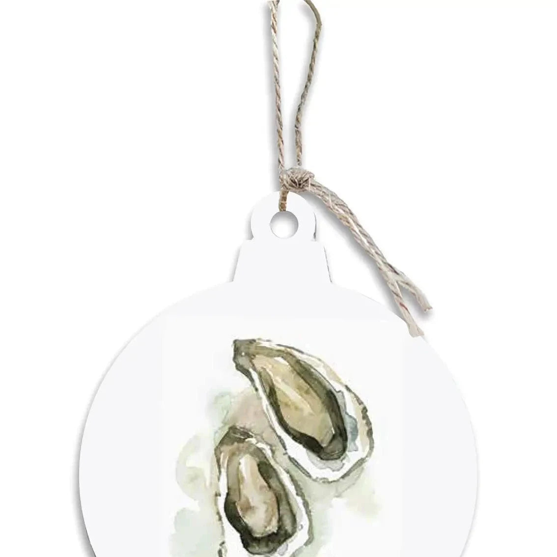 Isle of Palms Coastal Watercolor 2 Oysters Holiday Ornament