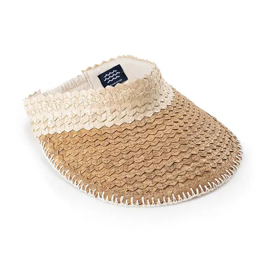 Playa Crochet Straw Visor - Cocoa/Natural