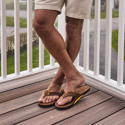 HARI MARI - MENS FIELDS FLIP FLOPS - BOURBON