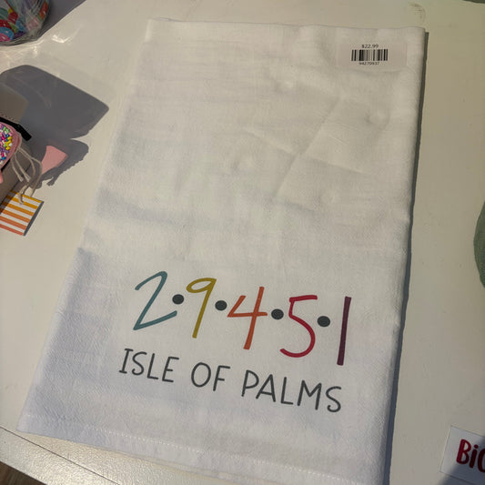 Zip Code Dots - 30x30 Towel Isle of Palms 29451