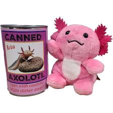 Canned Gifts -Boba the Canned Axolotl -  Stuffed Animal Plush W/Jokes