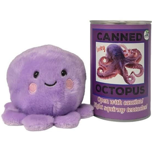 Canned Gifts - Meet Inky the Canned Octopus - Stuffed Animal Plush W/Jokes
