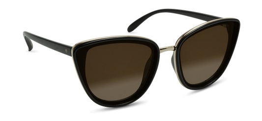 Nectar Naples Glossy Black Frame, Gradient Amber Sunglasses