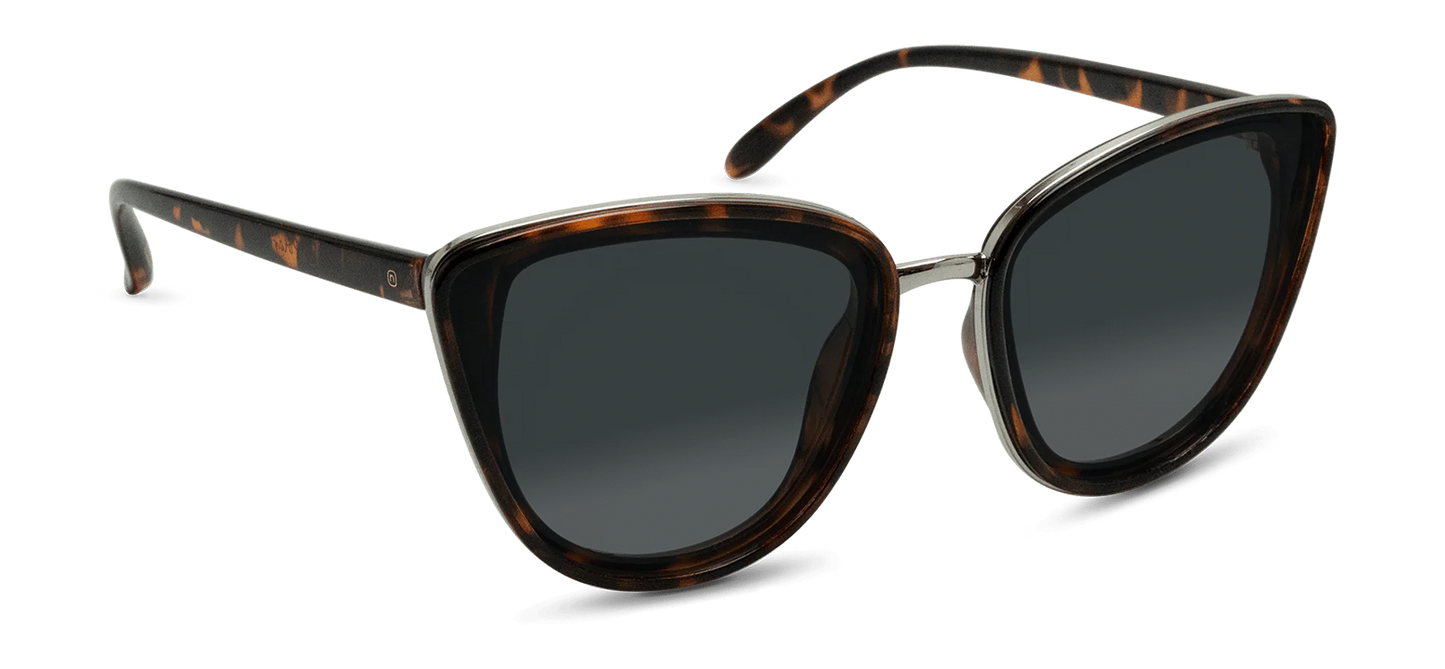 Nectar Naples Glossy Brown Tortoise  Frame, Gradient Black Lens Sunglasses