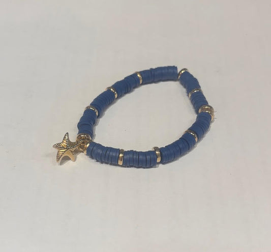 Local Handmade Bracelet Single Navy Starfish