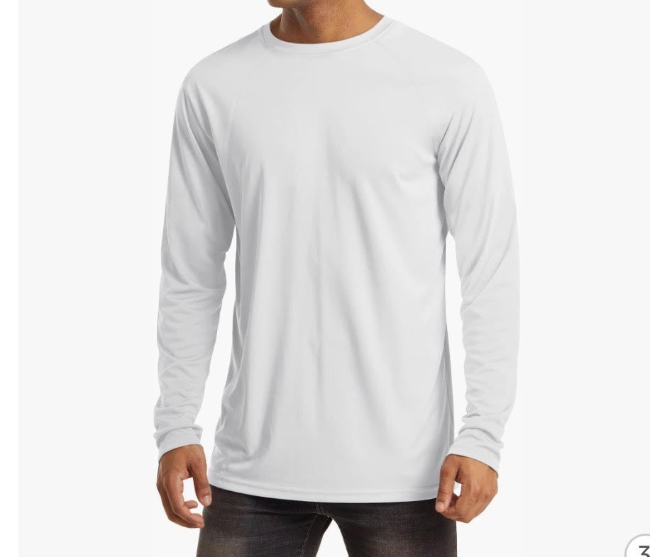 Adult Unisex Sun Protection Long Sleeve Top White