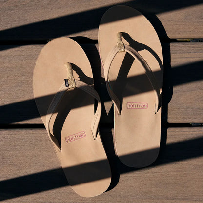 HARI MARI WOMEN'S FIELDS FLIP FLOPS - SAND/PINK